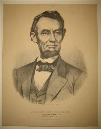 (LINCOLN, ABRAHAM--PRINTS.) Group of 9 Currier & Ives portraits of the president.